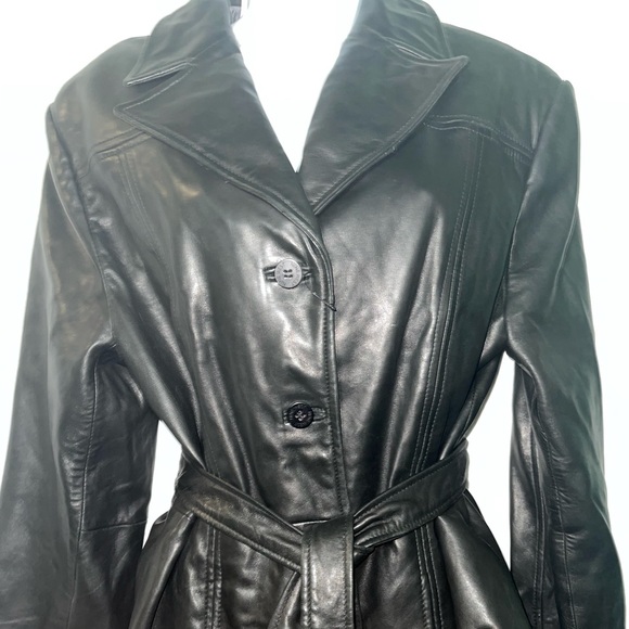 CRINKLED WASHED LEATHER TRENCH - Picture 4 of 15